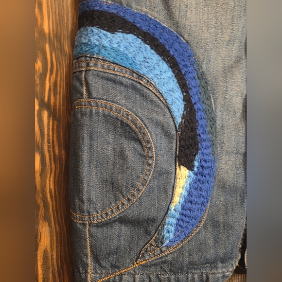 Oilily Blue Denim Pencil Skirt with Colorful Accents - Picture 4 of 15